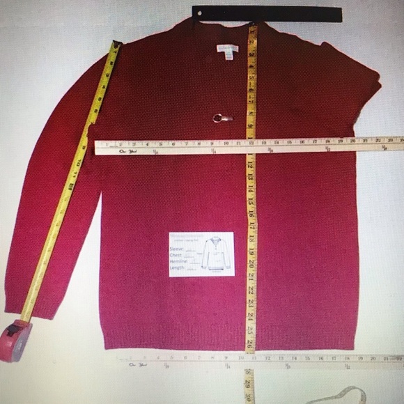 CHARTER CLUB Womens Red Long Sleeve Pullover Henley Neck Sweater Golden Clasps—L - Picture 12 of 16
